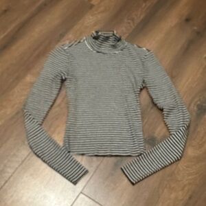 Sanctuary Black and White Striped Turtleneck